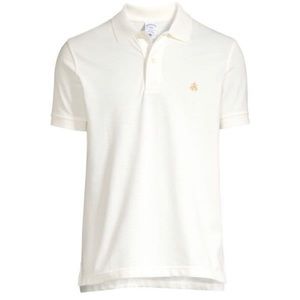 Brooks Brothers White Logo Polo
